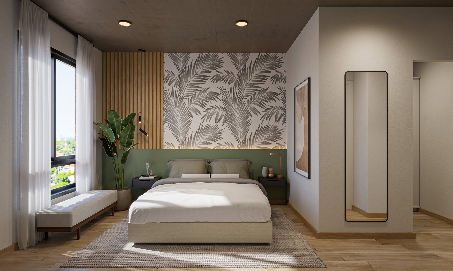 Dormitorio de una unidad de dos dormitorios