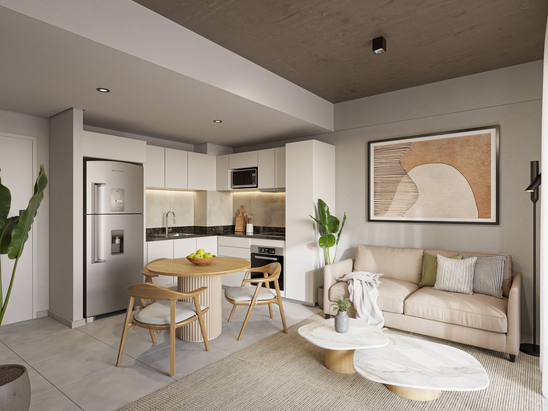 Living de una unidad de un dormitorio