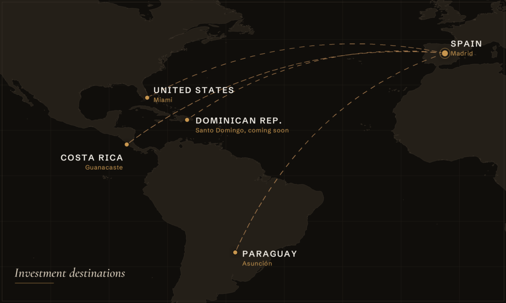 Investment destinations: Spain, United States, Costa Rica, Paraguay and Dominican Republic