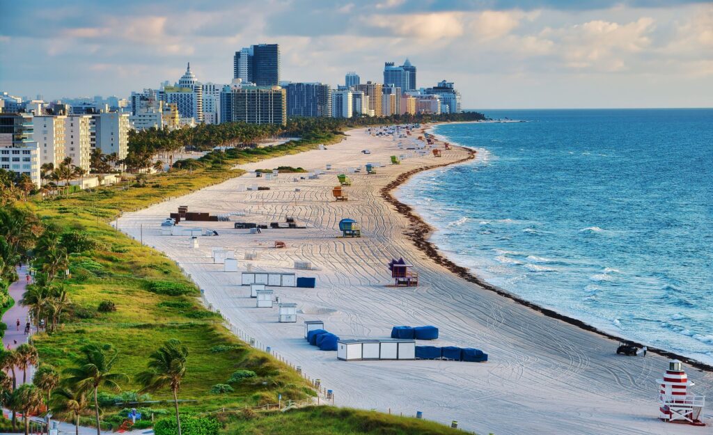 Litoral de Miami Beach desde el aire