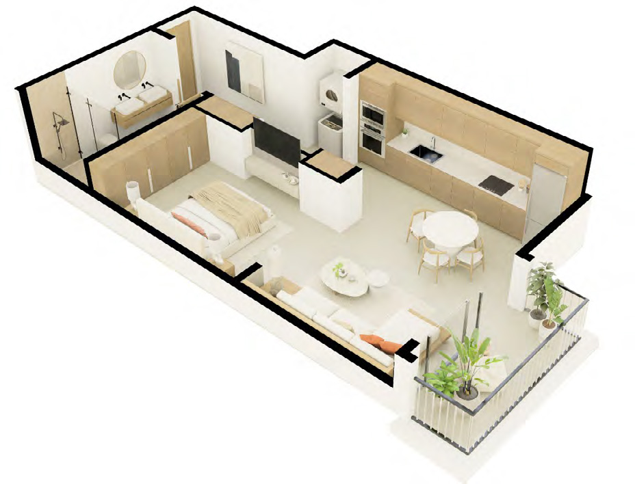Plano de la tipología de un dormitorio