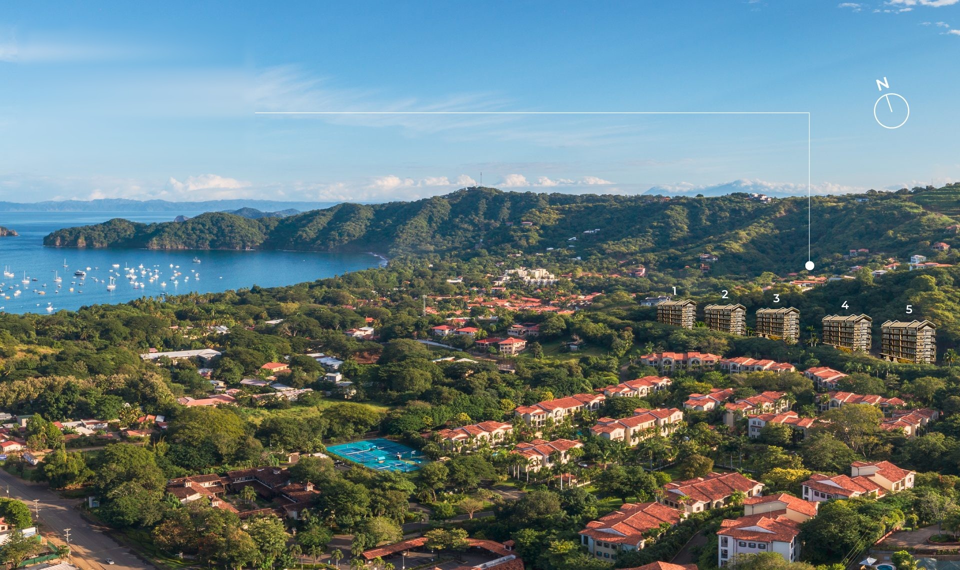 Vista aérea de Playas del Coco, Guanacaste