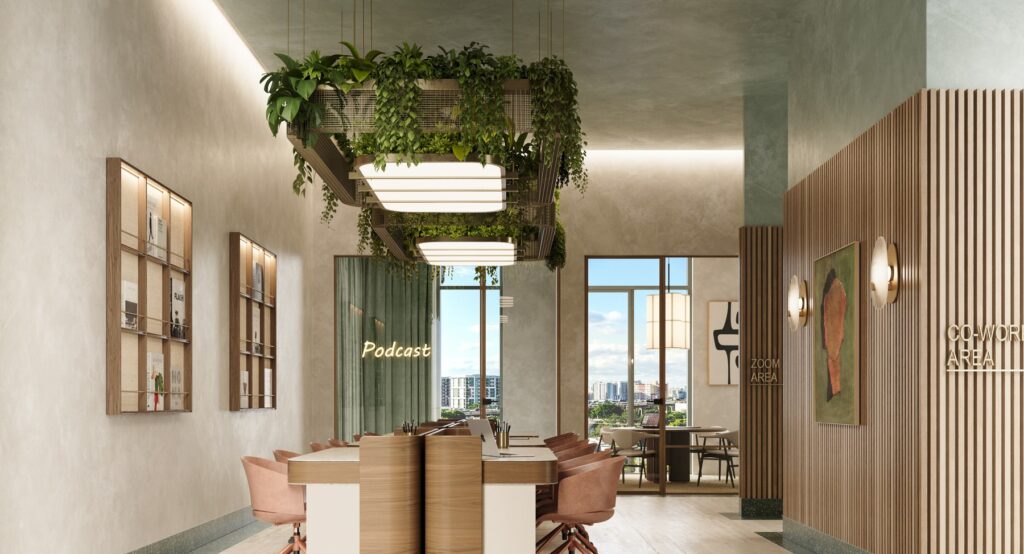 Zona de coworking del edificio