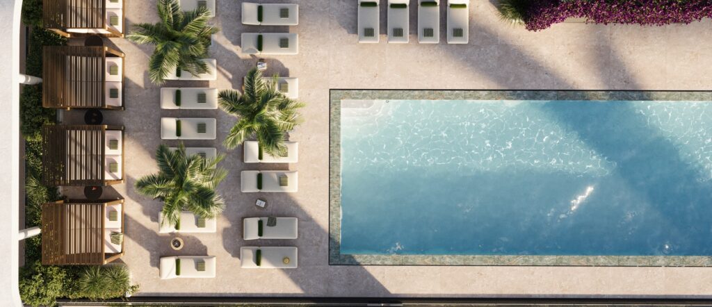 Piscina en la azotea vista desde arriba