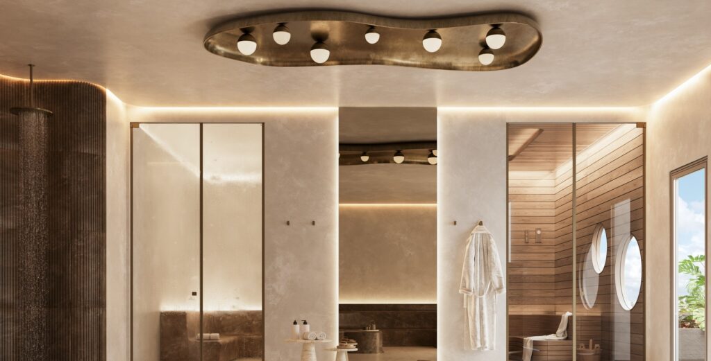 Zona de spa con sauna y salas de tratamiento